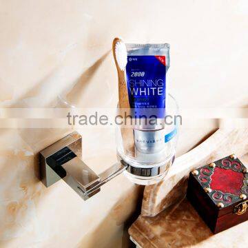 1258 Hotel Use Bathroom Accessory Brass Single Cup Square Base Tumbler Holder