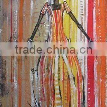 Beautiful African Girl Oil Decorative Portrait Painting 17671 photo-4