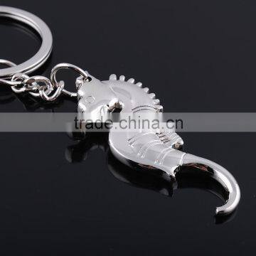 2014 Custom Cheap Zinc-alloy Sea Horse Metal Keychain for gift