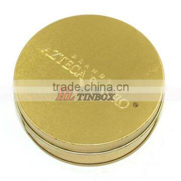 Gold Printed Embossing Round Tin Box for Gift Candy Packaging
