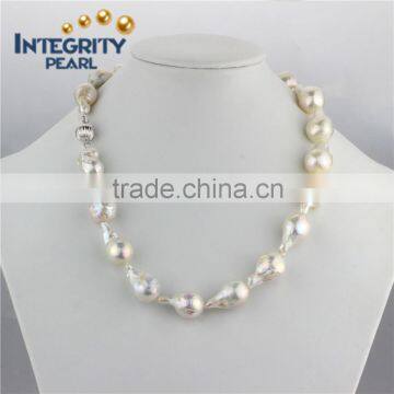 Large baroque pearl necklace 11-15m AA edison pearl necklace freshwater