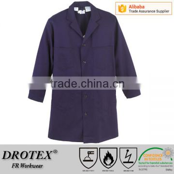 9.5 oz Navy Blue Cotton Pyrovatex CP Fireproof Food Service Lab Coat