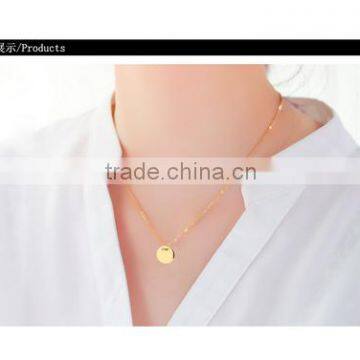 316L Stainless Steel Flat Gold Round Pendant 18ct Gold Pendant photo-2