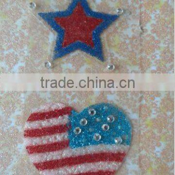 glitter heart and star shape sticker