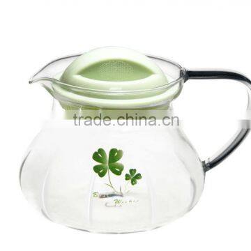 Handmade 3.3 high borosilicate heat fire resistant glass teapot with warmer of chikao glass