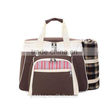 Wholesale picnic basket bag with blanket