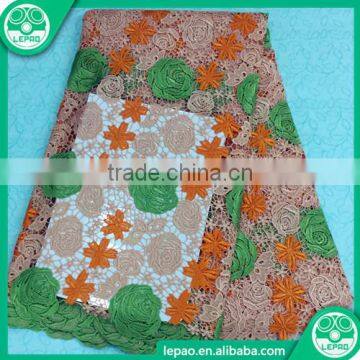 2016 High Quality Wholesale Cotton African Lace Fabrics,Cheap African Dry Swiss Voile Lace,Yellow Royal Blue photo-3