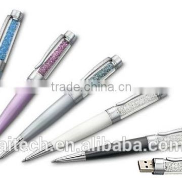 Promotional gift colorful crystal USB flash drive pen u disk usb flash pen drive from SZ factory