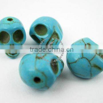 18MM blue TURQUOISE skull stone beads,skull loose beads,skull beads strand 3030002