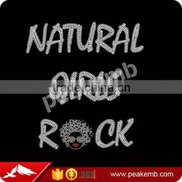 Free Shipping Natural Girls Rock Rhinestone Transfers Motif