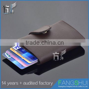 High capacity leather id card holder