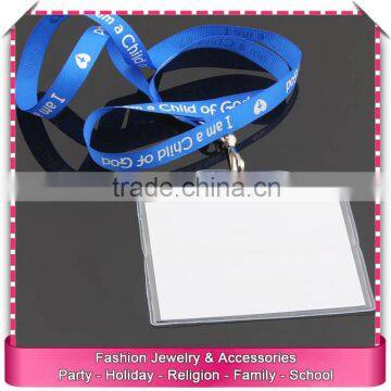 Clear plastic id badge holder, with lanyard name badge holder