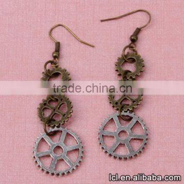 Cheap Fashion Imitation Jewelry New Popular Steampunk DIY 3pcs Gear Earrings Made in China Yiwu photo-6