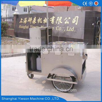 ys customzied snack bar design bike food cart 3 wheels electric bicycle tricycle food hotdog cart