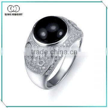 High Quality unique mens silver onyx rings