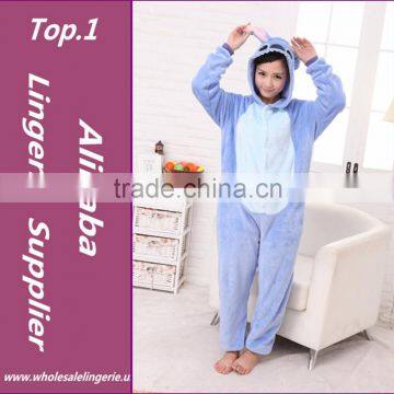 2015 Walsonstyles Cheapest Winter animal Onesie pajamas jumpsuit flannel adult blue stitch pajama