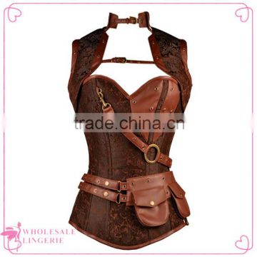 Steel Boned Corset leather corset for Women corset tops to wear out