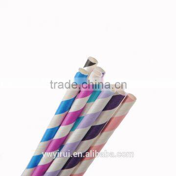 Striped food grade paper drinking straw