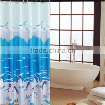 Fabric Shower Curtain Bathroom Curtain With 12 Hooks Waterproof Bath Curtain