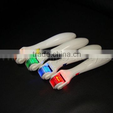 vibrating led derma roller micro current roller with 4 bio lights for skin care