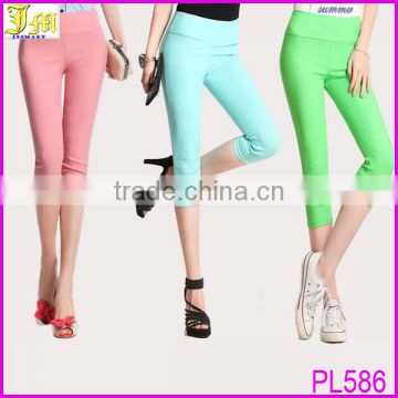 Hot Candy Color Women Lady High Waist Stretch Pencil Pants Slim Fit Skinny Jeans Shorts Pants