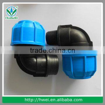 25mm PP Compression Elbow Bend Fittings For PE Pipe