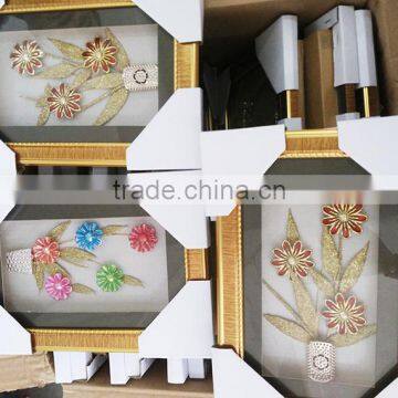 2016 Hot Sell Square Photo Frames Wholesale Photo Frame With Golden Rim