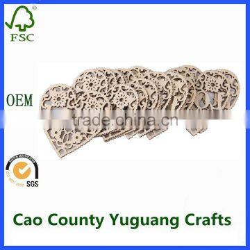 Love Heart Wooden Embellishments Wood Crafts Hanging Ornaments photo-4