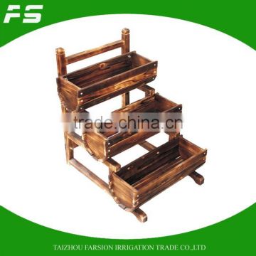 Home And Garden 3Tiers Decorative Fir Wooden Flower Pot Stands