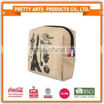 Women Canvas Retro Small Mini Square Eiffel Wallet Coin Purses Clutch Money Pouch Bags Gift photo-4