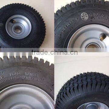 4.10/3.50-4 Lawn Mower Wheel Handtruck Hand Trolley Lawn Garden Tubeless Pneumatic Wheel photo-4