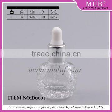 Wholesale 13ml Comstic E-liquid Clear Glass Dropper Bottles With Aluminum Cap Child Proof Dropper