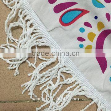 Round 100% Cotton Print Tassel Beach Towel, Beach Mat Sunscreen Shawl photo-3