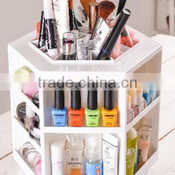 Tabletop Rotating Cosmetic Organizer Storage /Makeup Display Box Holds Up 200 Pieces