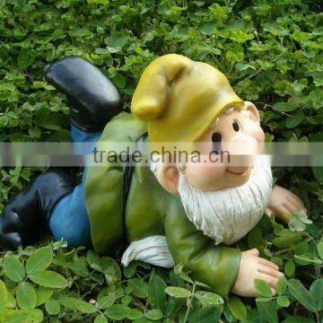 Charming Handmade Lying Garden Gnome photo-1