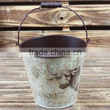 new garden decoration paper decal antique food buckets wholesale