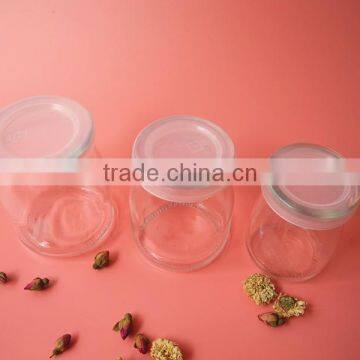 Top Grade Cute Glass Pudding Jar With White Plastic Lid photo-2