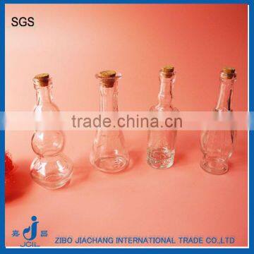 mini long cut flower glass container with wooden cover