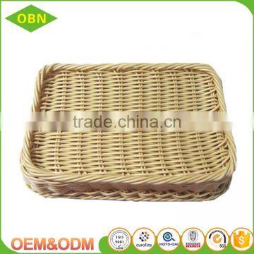 Hand Woven Washable Solid Plastic Food Basket photo-4