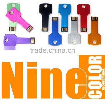 Colorful key shaped customized logo 4gb 8gb 16gb 32gb USB flash drive