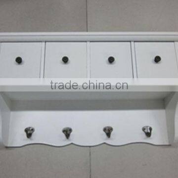 White color wooden wall shelf