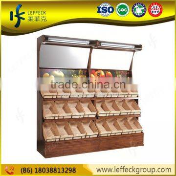 Wall mount three tiers shelving for fruits and vegetable display