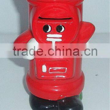 pillar-box shaped ceramic saving bank