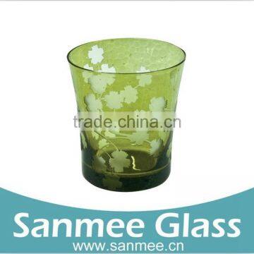 Spray Green High Quality Glass Candleholder Tea Glass Cup