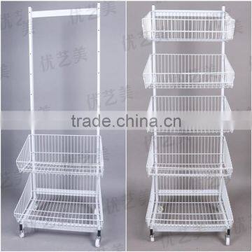 2016 Wholesale White Metal Storage Rack Shelf With Wheels photo-3