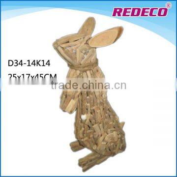 Large wooden carving animals rabbit statue for sale