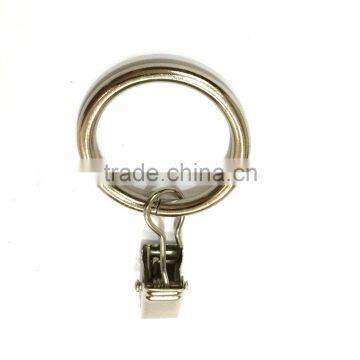 Wholesale Brushed Nickel Plating Iron Curtain Ring With Clip / Rod Ring With Clip Hanging / A Ring With A Clip photo-5