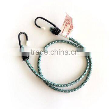 900MM X 8MM High quality colorful polyester elastic luggage rope, bungee cord with hooks for packing