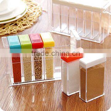 Food Grade 6 Pics Plastic Spice Jar Shaker Seasoning Bottle , Condiment Holder/ Container photo-6