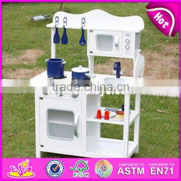 2017 New Design Children Pretend Play White Wooden Toy Kitchen Play Set W10C045W photo-6